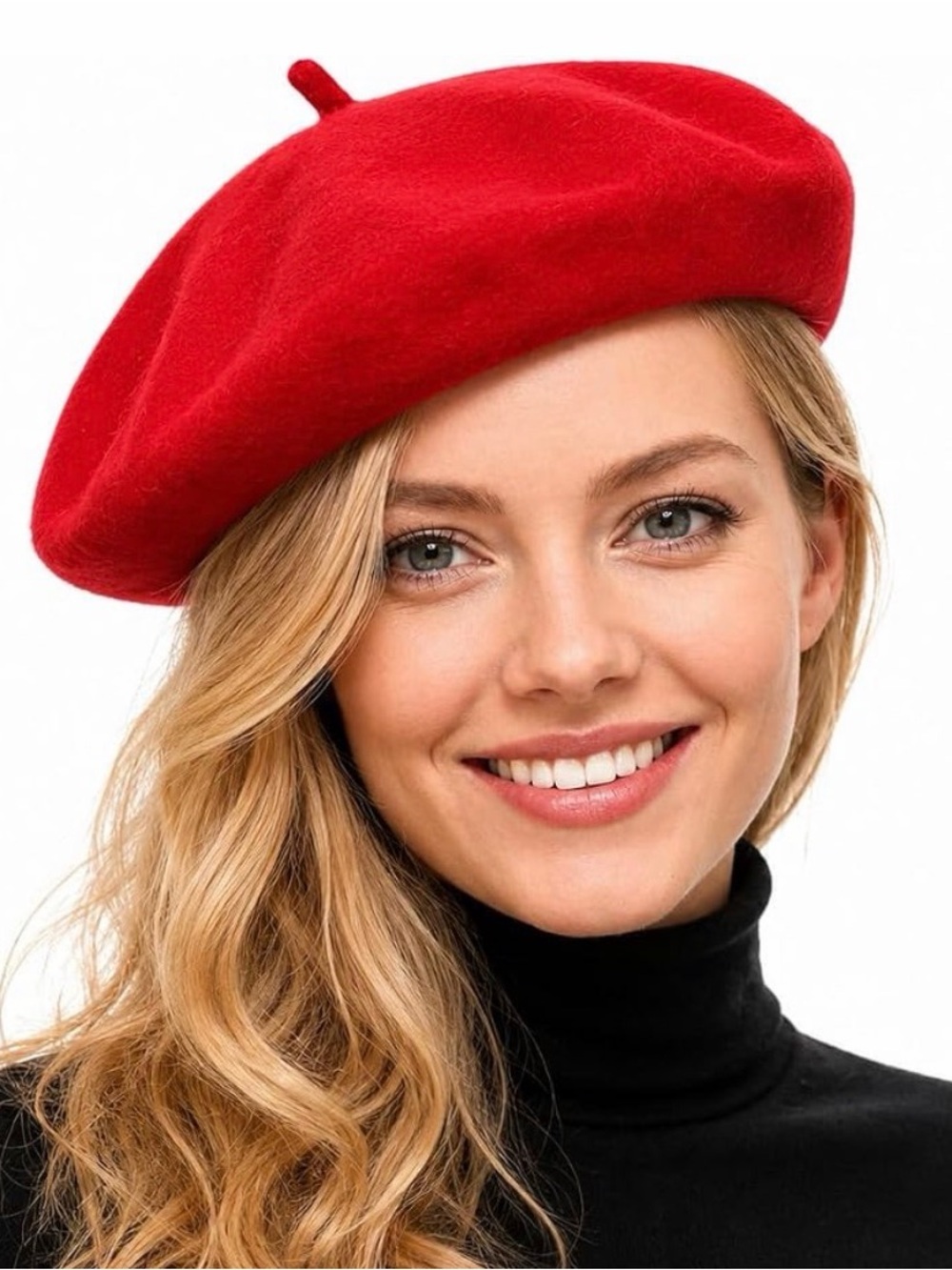 Women's Red Wool Beret - Chic Classic Hat